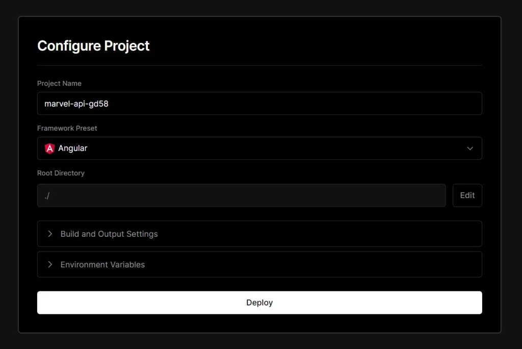 vercel-configure-project